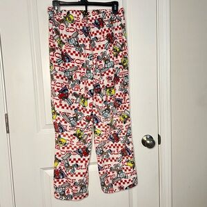 SpongeBob Squarepants Red and White Graphic Pajama Pants Sz S